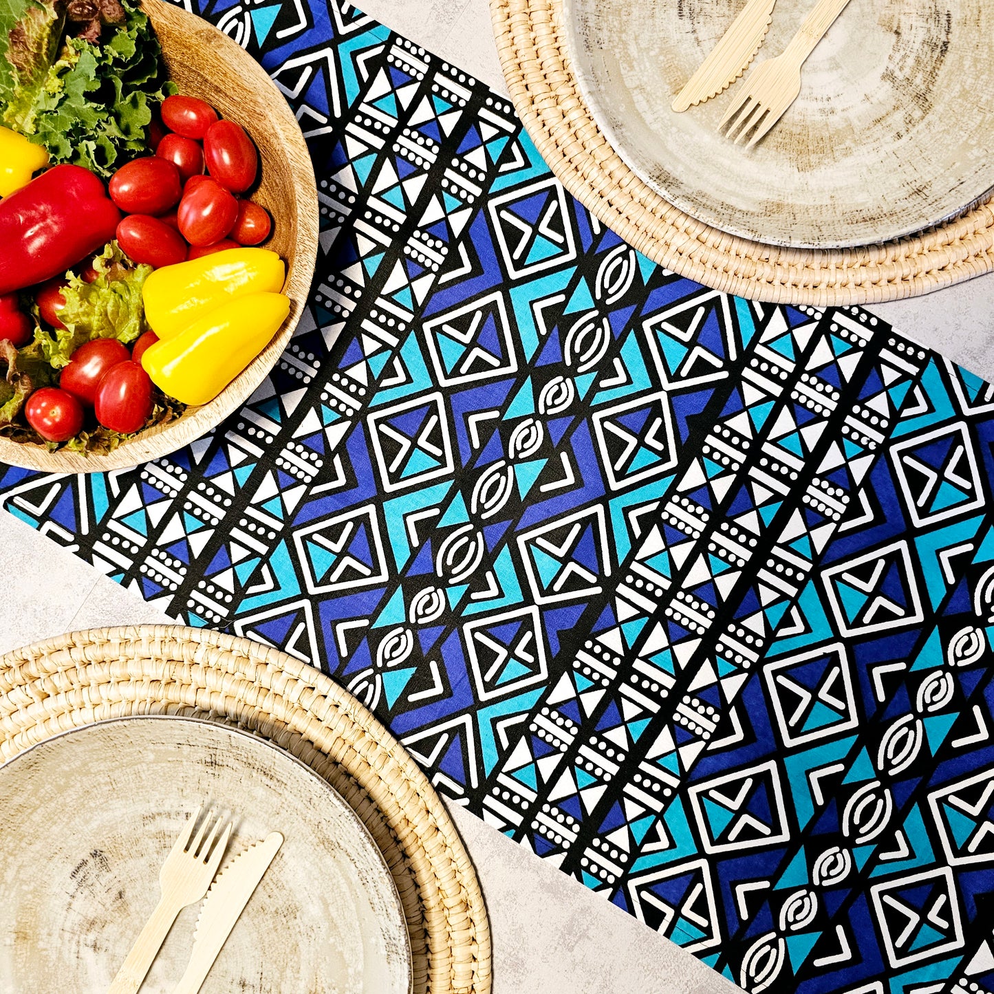 Table Runner 160x35cm | 180x35 | 200x35cm | 100% Cotton African Print Fabric