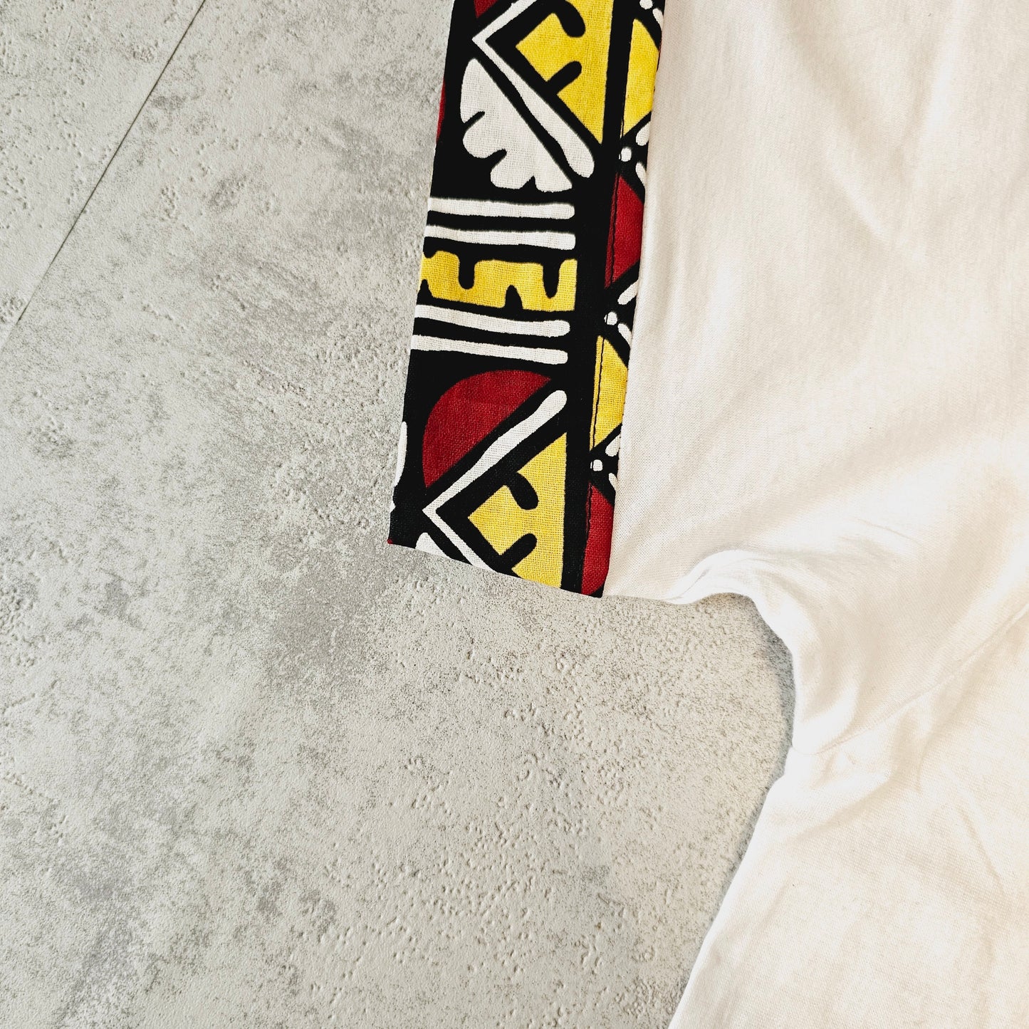 Africa Print Detailed T-Shirt | Ankara Detail and Pocket
