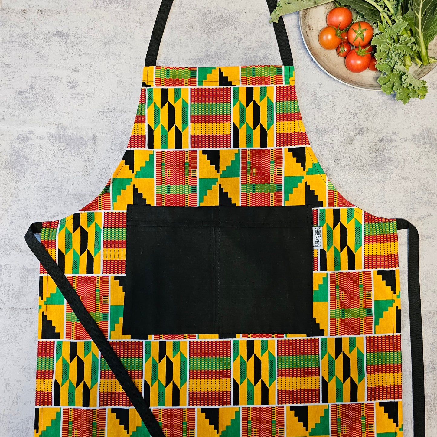 Handmade Kente Print | African Print Apron with Pocket