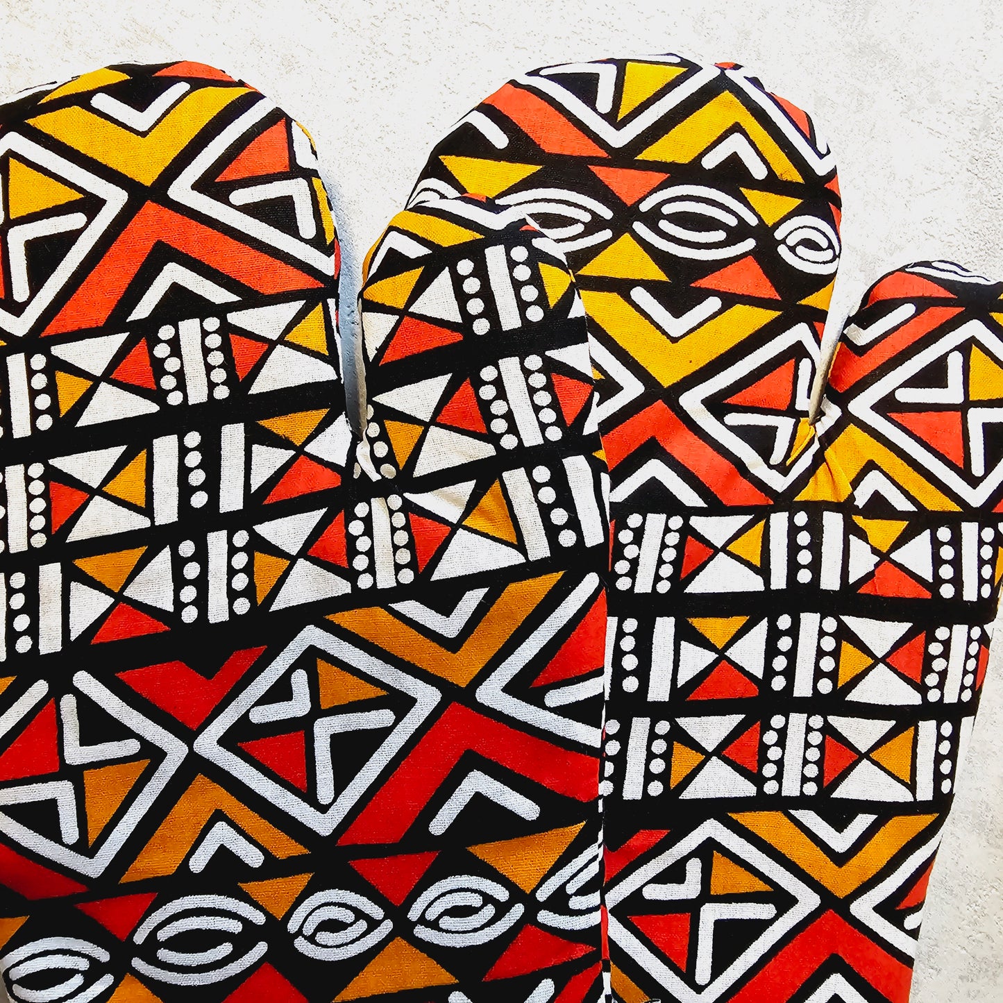 Set of 2 Oven Gloves Handmade "Mudcloth" Bogolan Print Inspired African Print