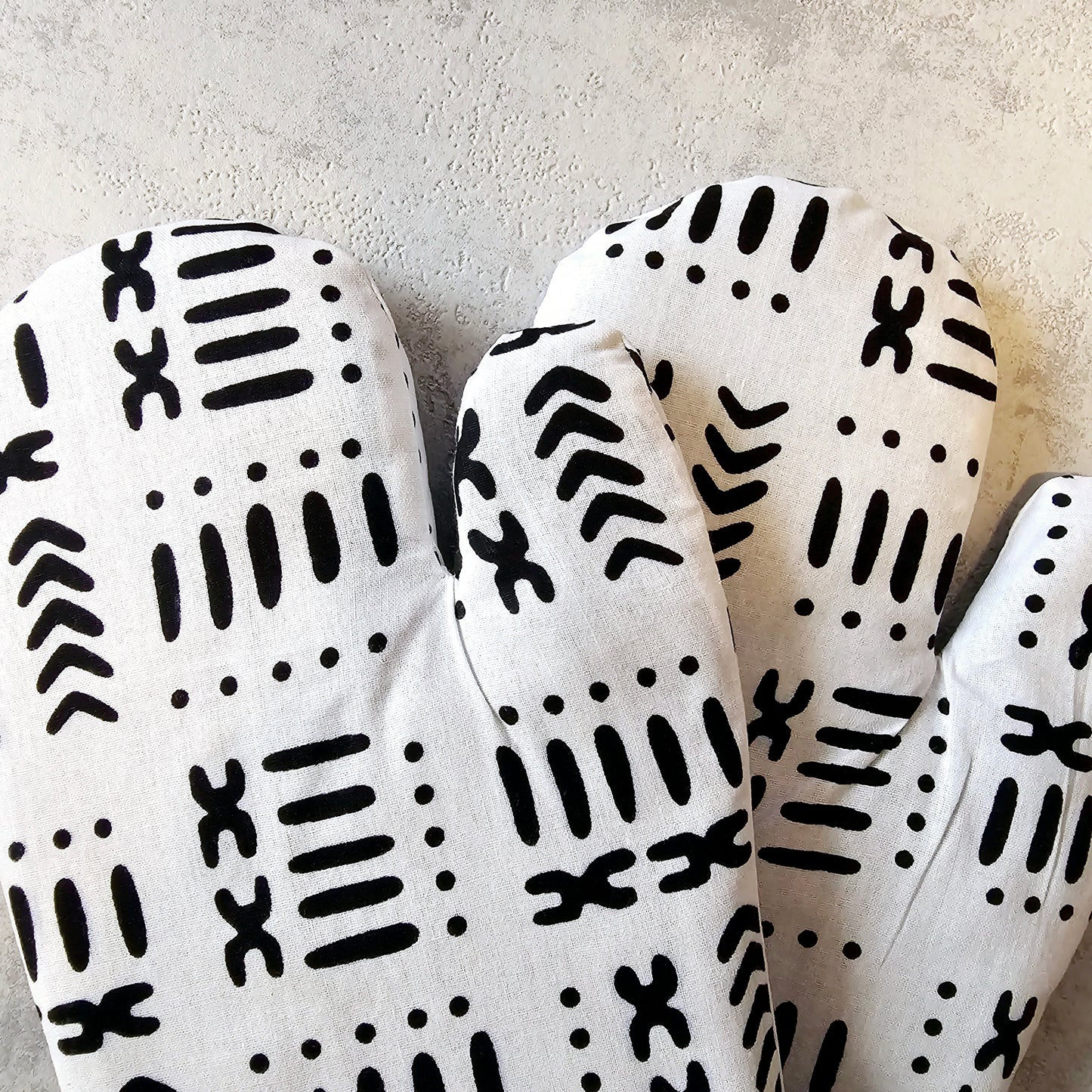 Set of 2 Oven Gloves Handmade "Mudcloth" Bogolan Print Inspired African Print