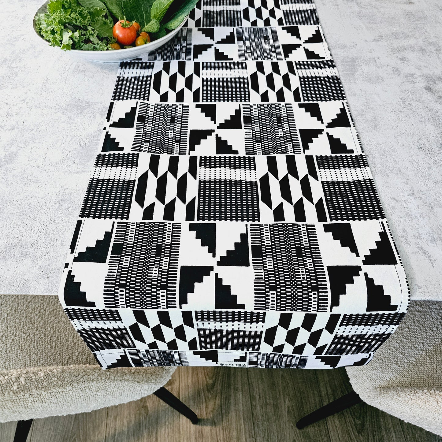 Handmade Table Runner 160x35cm | 180x35 | 200x35cm | African Print "Mudcloth" Bogolan Inspired Print Made from 100% African Print Fabric