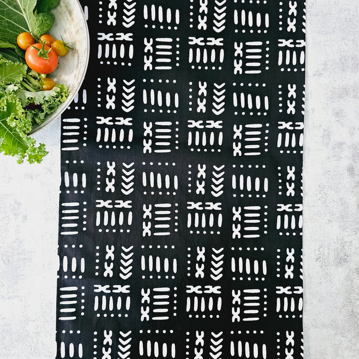 Handmade Table Runner 160x35cm | 180x35 | 200x35cm | African Print "Mudcloth" Bogolan Inspired Print Made from 100% African Print Fabric