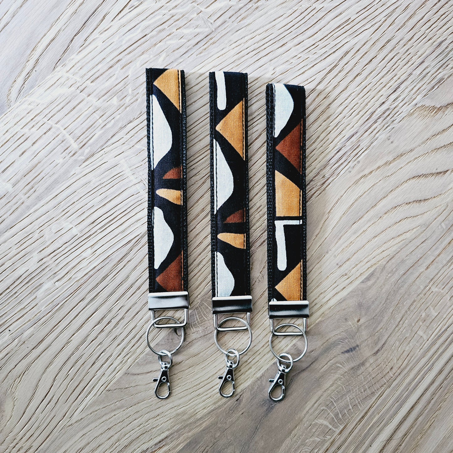 Set of 3 African Print Key Fobs | Wristlet | Key Holder