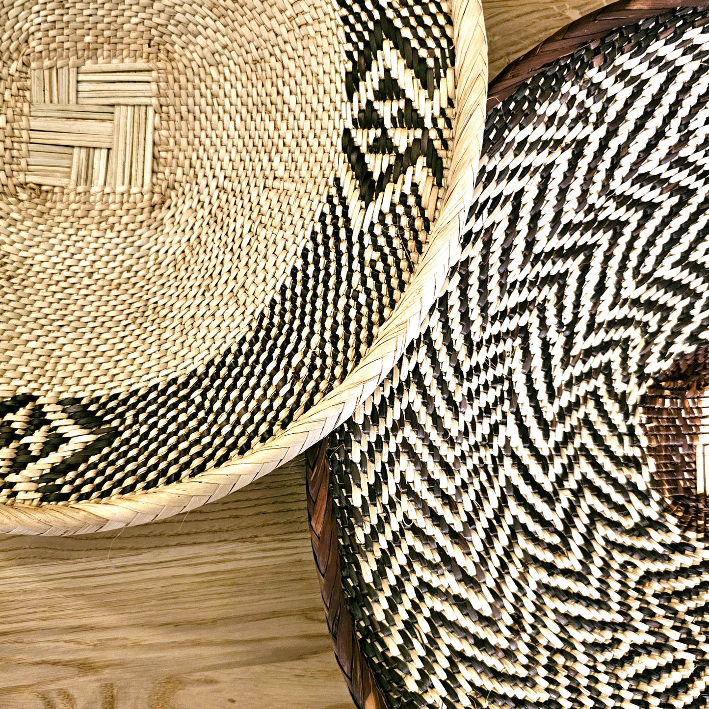 Set of 2 Handmade African Wall Baskets | Zimbabwe Baskets | Boho Wall Decor | 2C