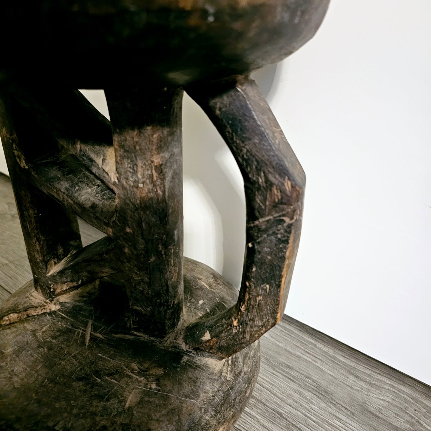 Vintage Antique Tonga Stool | Batonga Stool | Hand Carved Wooden Stool