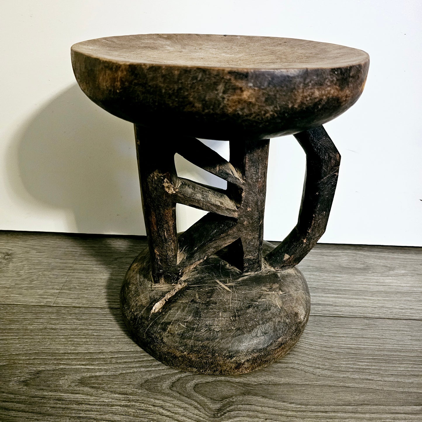 Vintage Antique Tonga Stool | Batonga Stool | Hand Carved Wooden Stool