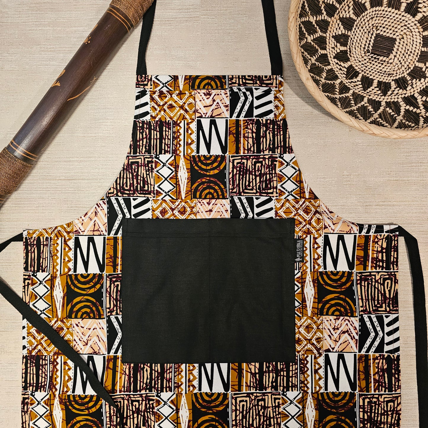 Handmade Apron and Matching Oven Gloves Set | 100% Cotton African Print Fabric