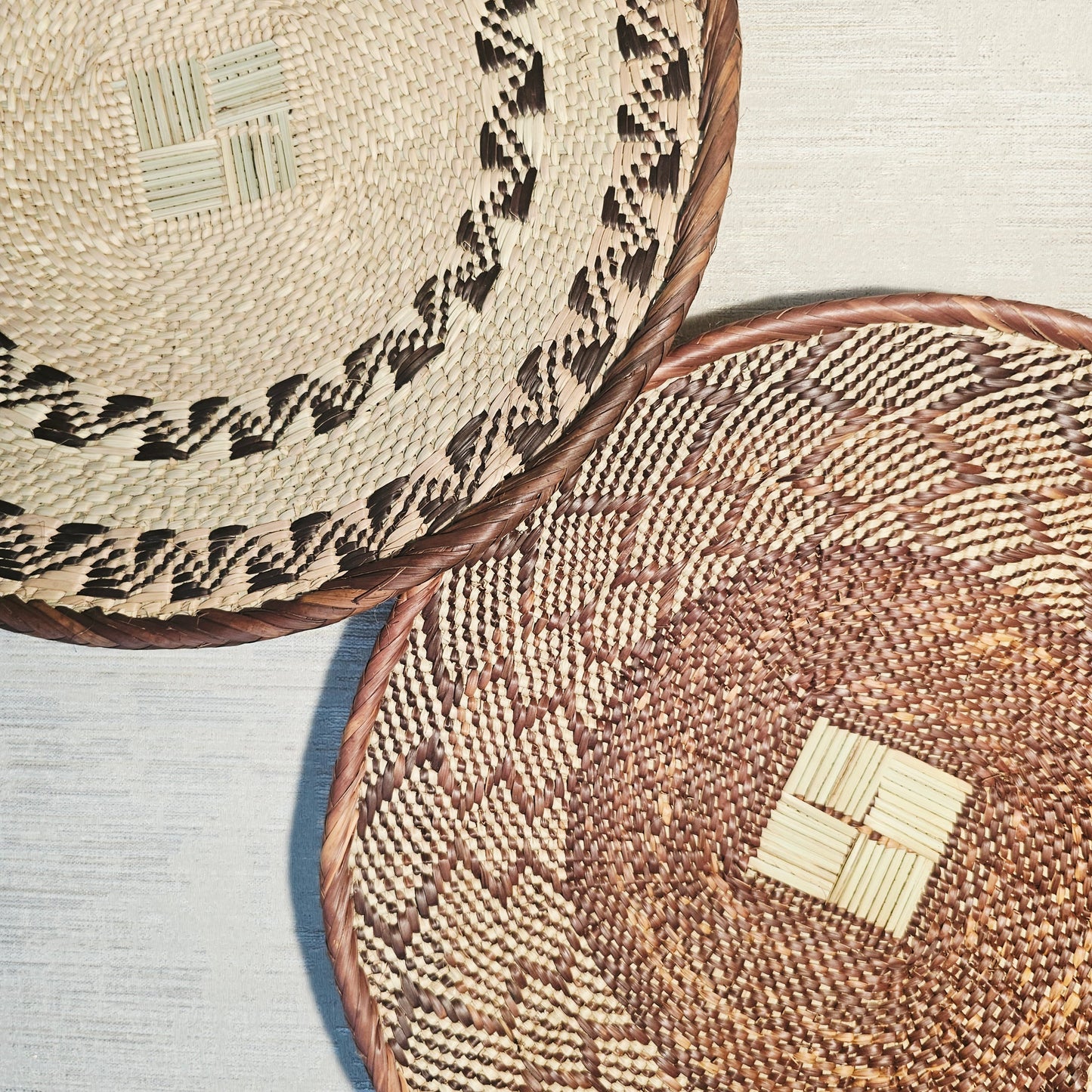 Set of 2 Handmade African Wall Baskets | Zimbabwe Baskets | Boho Wall Decor | 2A