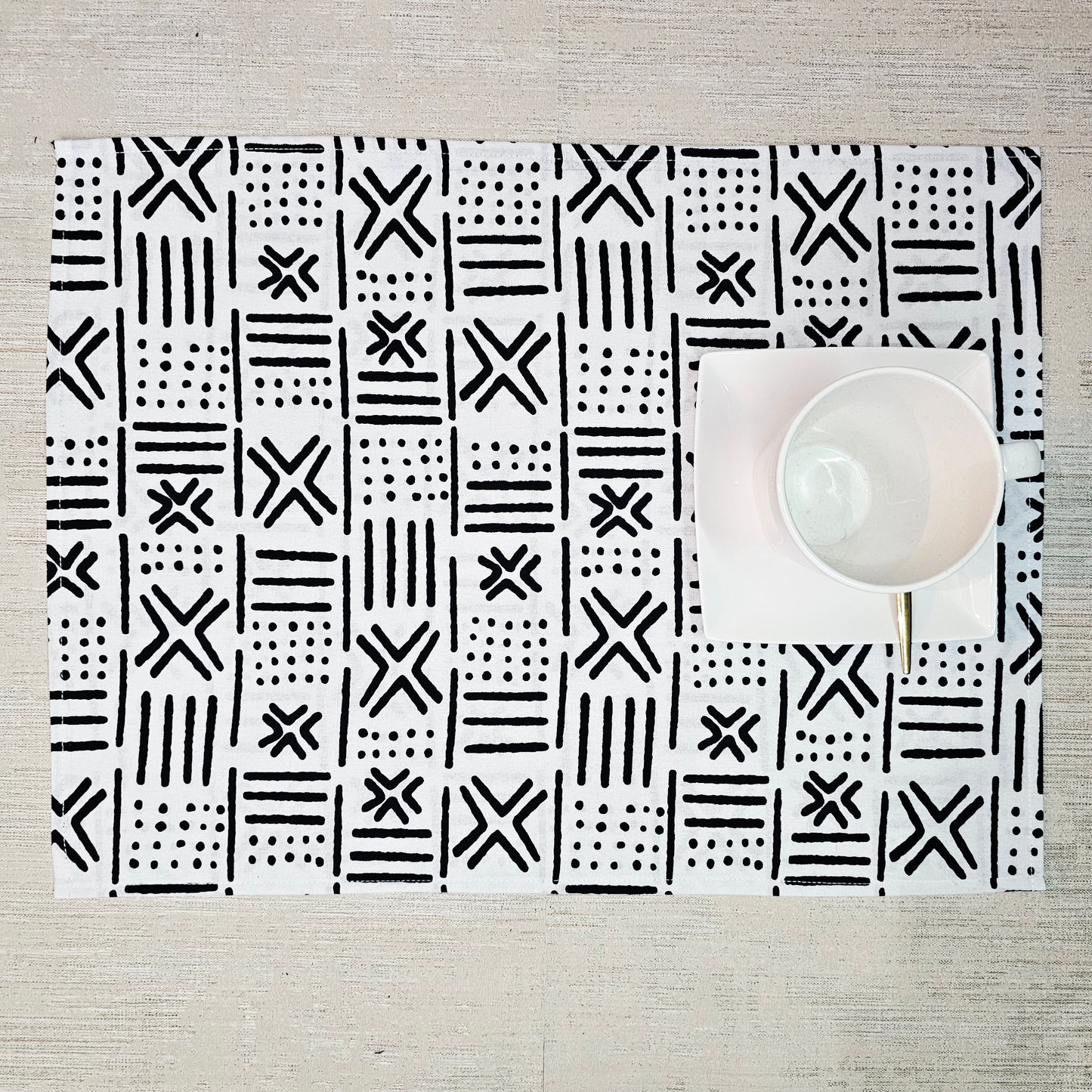 Table Runner and Set of 4 Placemats | 100% Cotton African Print Fabric