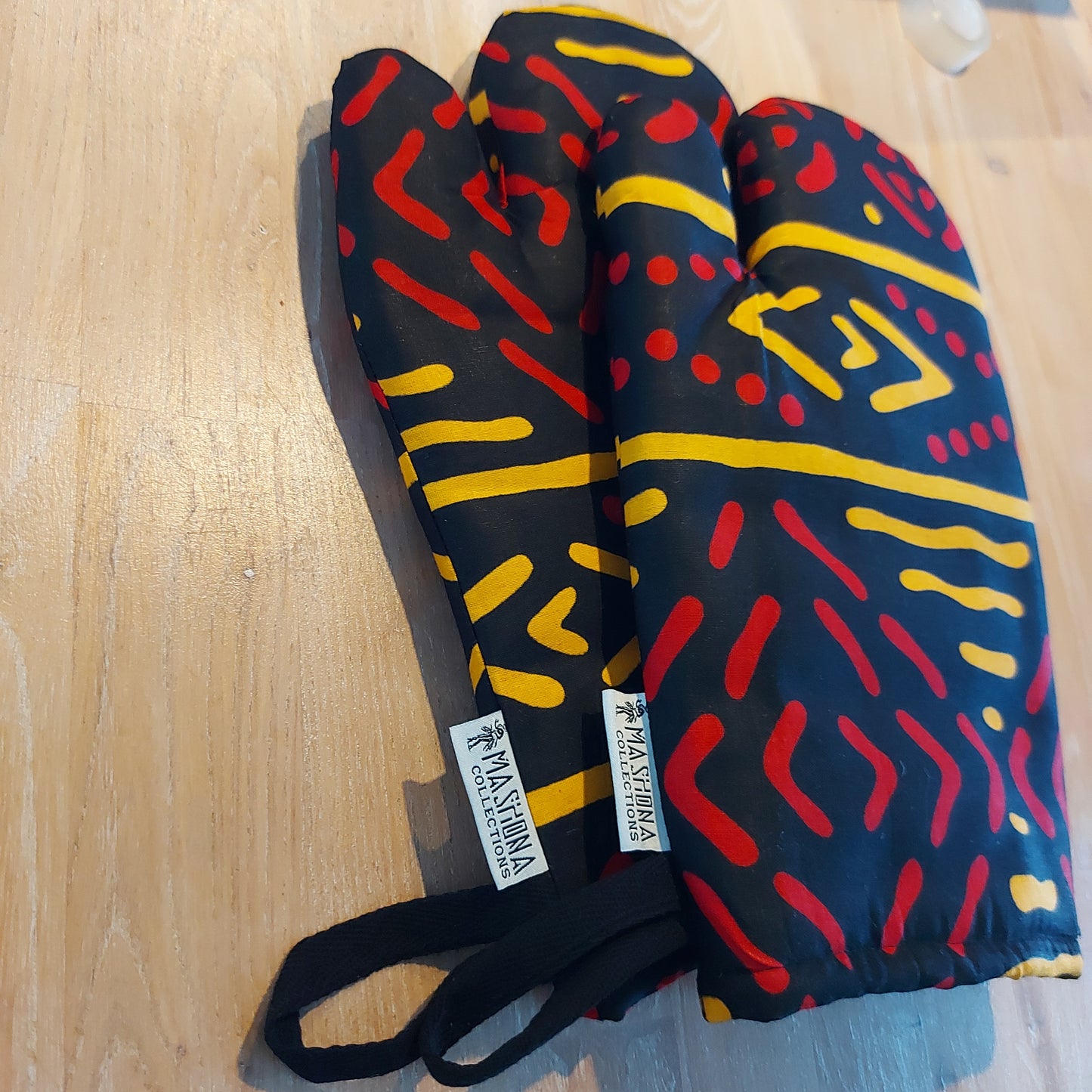 Set of 2 Handmade "Mudcloth" Bogolan Print Inspired African Print Oven Glove