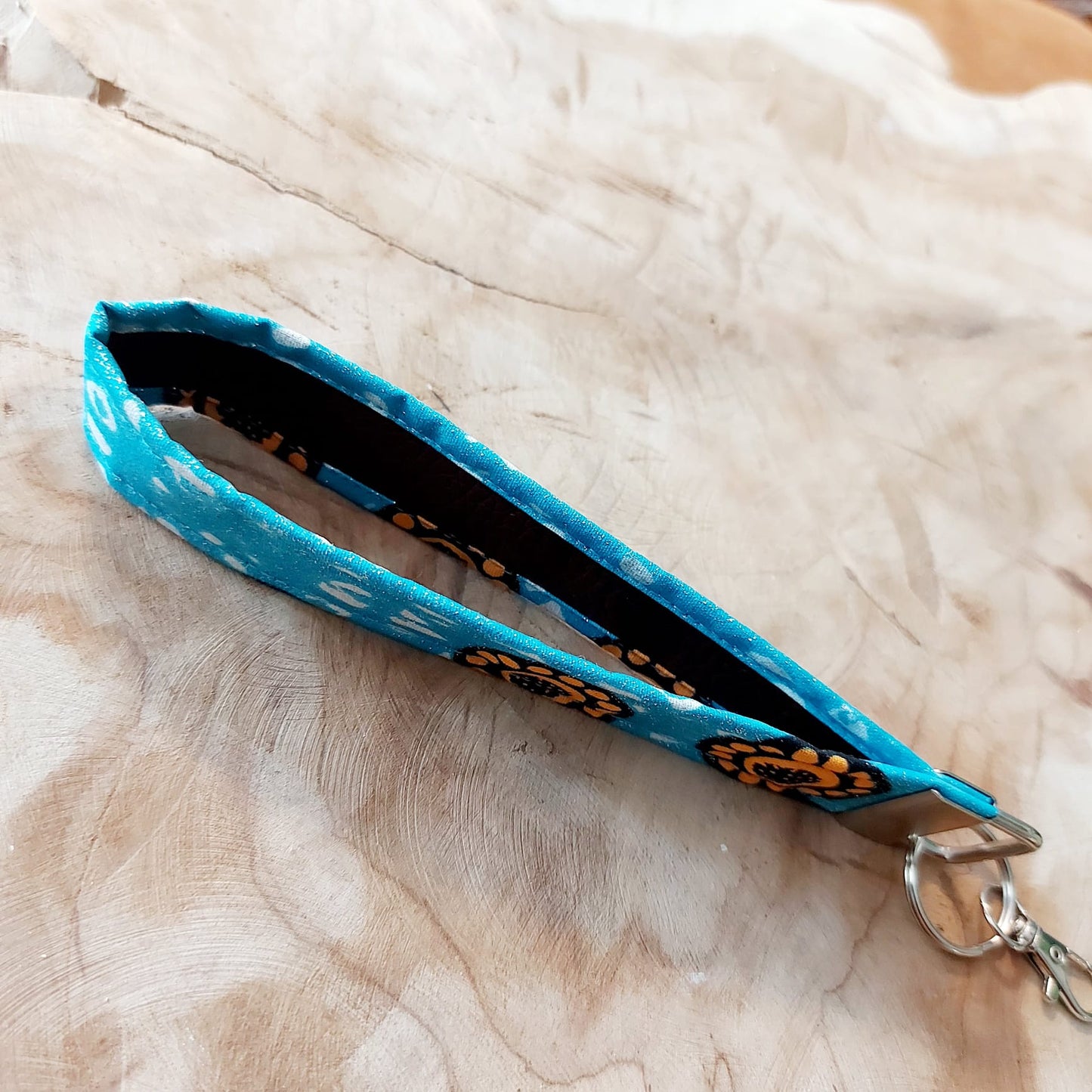 African Print and Leather Key Fob | Wristlet | Key Holder