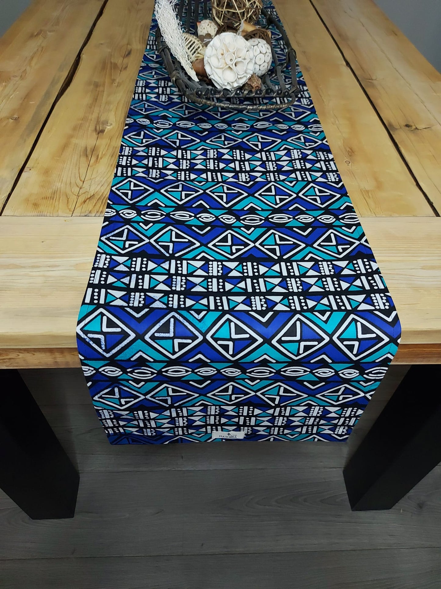 Handmade Table Runner 160x35cm | 180x35 | 200x35cm | African Print "Mudcloth" Bogolan Inspired Print Made from 100% African Print Fabric