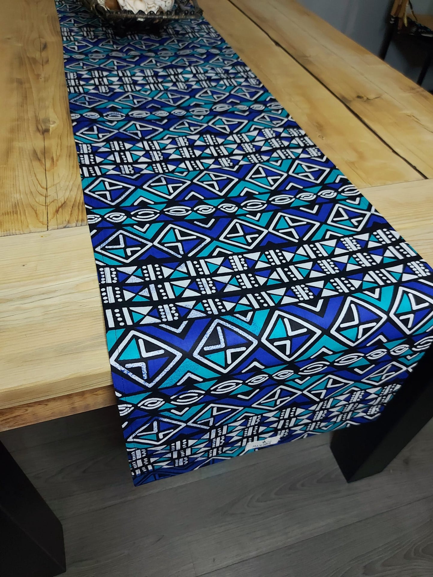Handmade Table Runner 160x35cm | 180x35 | 200x35cm | African Print "Mudcloth" Bogolan Inspired Print Made from 100% African Print Fabric
