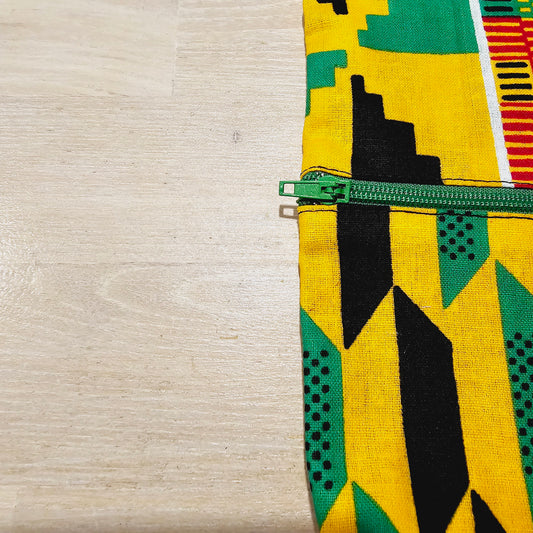 Handmade Phone Bag and Keyfob Set | African Ankara Print Fabric | Vegan Leather Detail | Adjustable Shoulder Strap