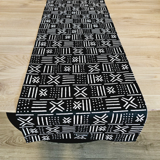 Handmade Table Runner and Set of 8 Napkins | African Print "Mudcloth" Bogolan Inspired Print Made from 100% African Print Fabric (Copy)
