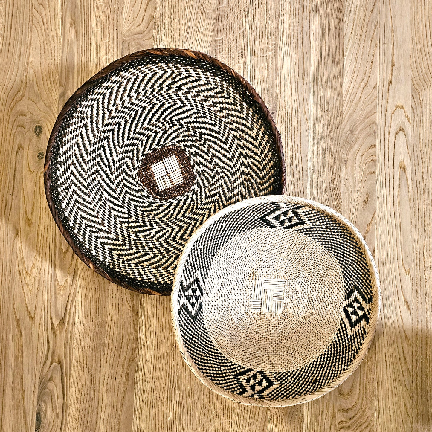 Set of 2 Handmade African Wall Baskets | Zimbabwe Baskets | Boho Wall Decor | 2A