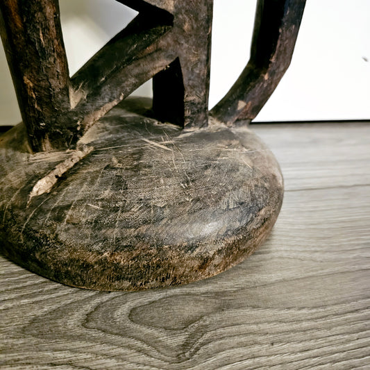 Vintage Antique Tonga Stool | Batonga Stool | Hand Carved Wooden Stool