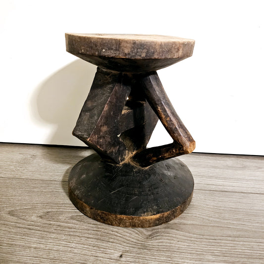 Vintage Antique Tonga Stool | Batonga Stool | Hand Carved Wooden Stool