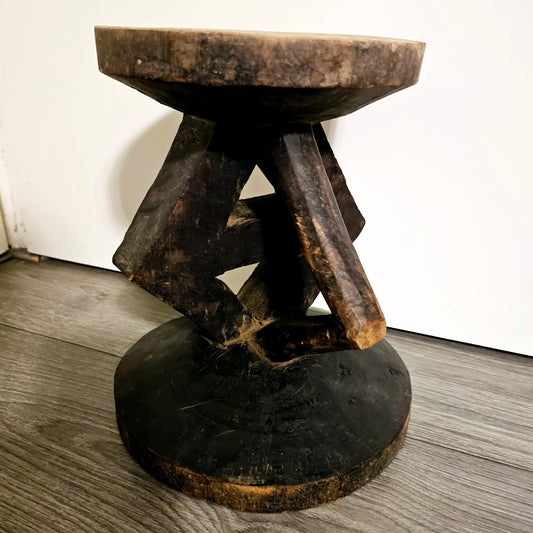 Vintage Antique Tonga Stool | Batonga Stool | Hand Carved Wooden Stool