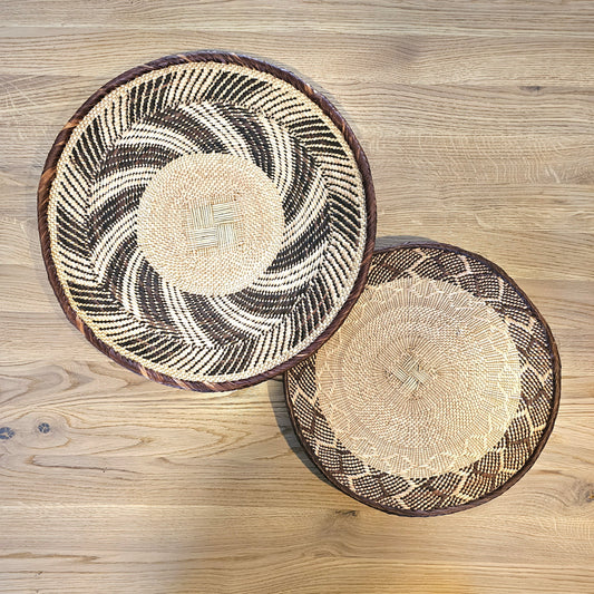 Set of 2 Handmade African Wall Baskets | Zimbabwe Baskets | Boho Wall Decor | 2A
