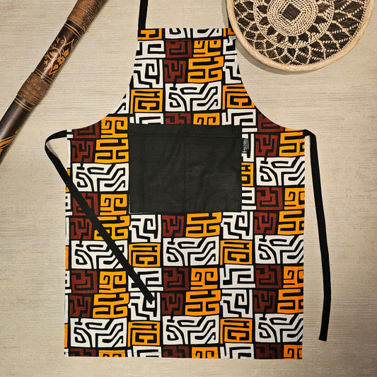 Apron and Matching Oven Gloves Set | 100% Cotton African Print Fabric