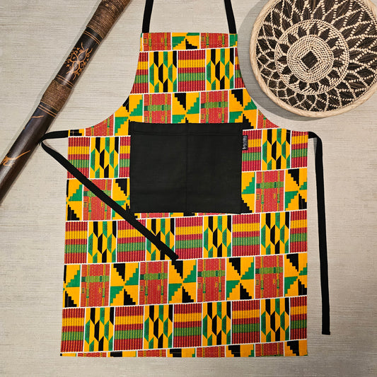 Apron and Matching Oven Gloves Set | 100% Cotton African Print Fabric