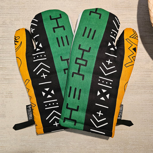 Set of 2 Oven Gloves | 100% African Print Fabric