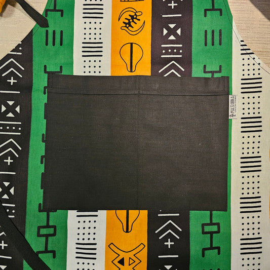 African Print Apron with Pocket | 100% Cotton Fabric