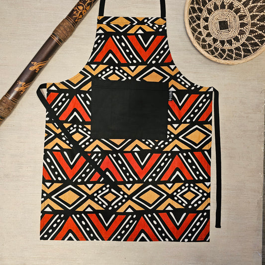 Handmade Apron and Matching Oven Gloves Set | 100% Cotton African Print Fabric