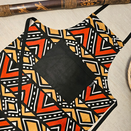 African Print Apron with Pocket | Handmade from 100% Cottone Fabric