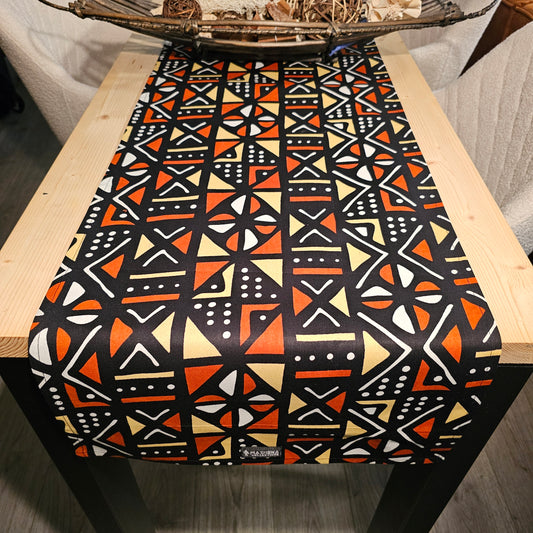 Handmade Table Runner 160x35cm | 180x35cm |200x35cm | African Print "Mudcloth" Bogolan Inspired Fabric 100% Cotton