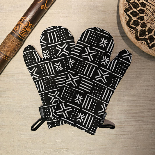 Handmade Apron and Matching Oven Gloves Set | 100% Cotton African Print Fabric