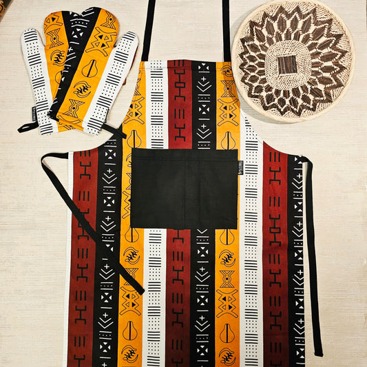 Handmade Apron and Matching Oven Gloves Set | 100% Cotton African Print Fabric (Copy)