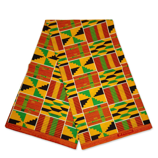 12 Yards | 100% Cotton African Kente Print Fabric