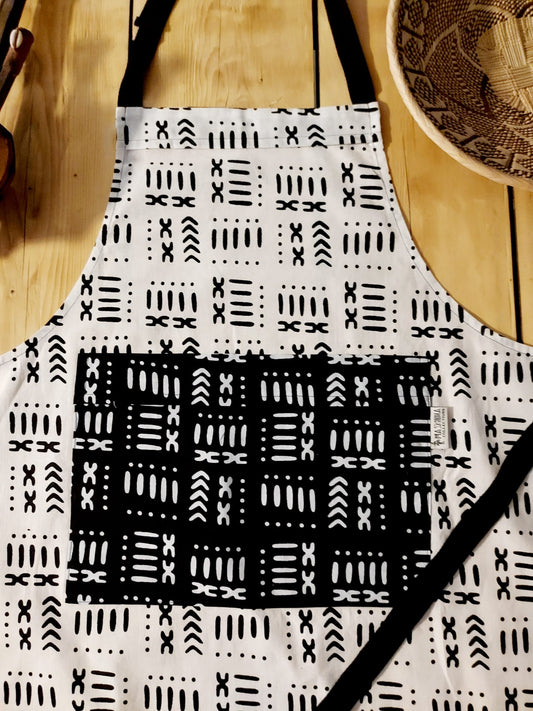 Handmade African Print Apron with Pocket | 100% African Print Fabric